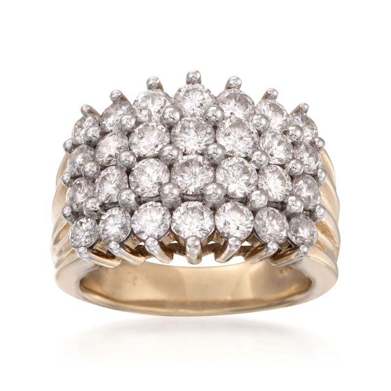 3.00 ct. t.w. Diamond Four-Row Ring in 14kt Yellow Gold. Size 6 image number 0