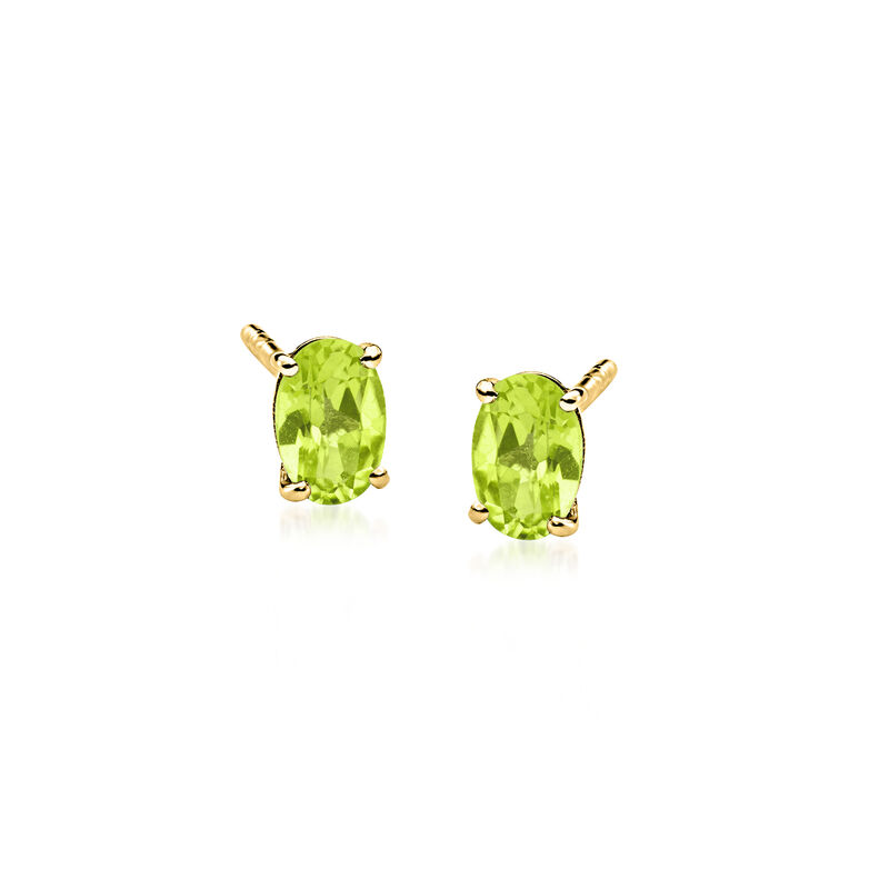 .80 ct. t.w. Oval Peridot Stud Earrings in 14kt Yellow Gold  image number 0