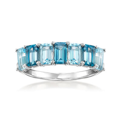 2.60 ct. t.w. Swiss and London Blue Topaz Ring in Sterling Silver
