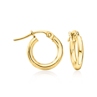 2mm 14kt Yellow Gold Small Hoop Earrings
