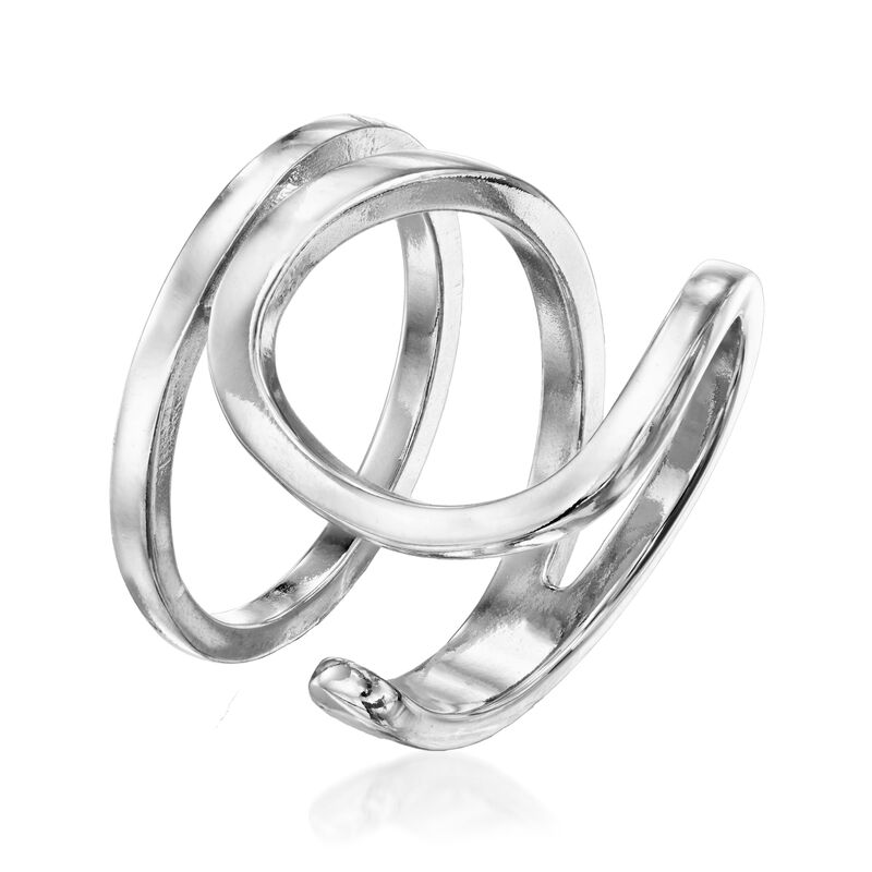 Italian Sterling Silver Abstract Highway Ring image number 2
