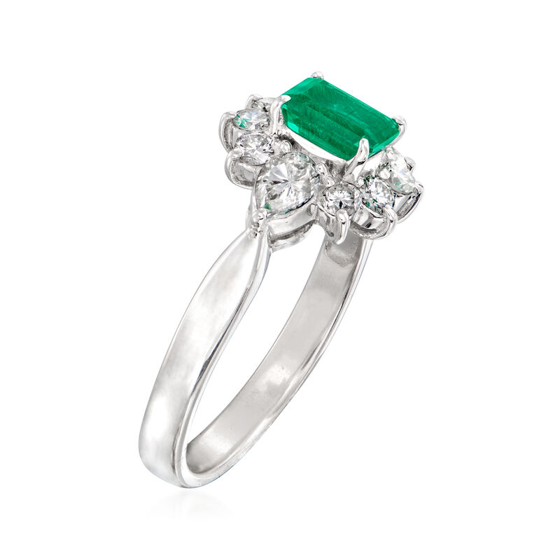 C. 1990 Vintage .53 Carat and .66 ct. t.w. Diamond Ring in Platinum image number 2