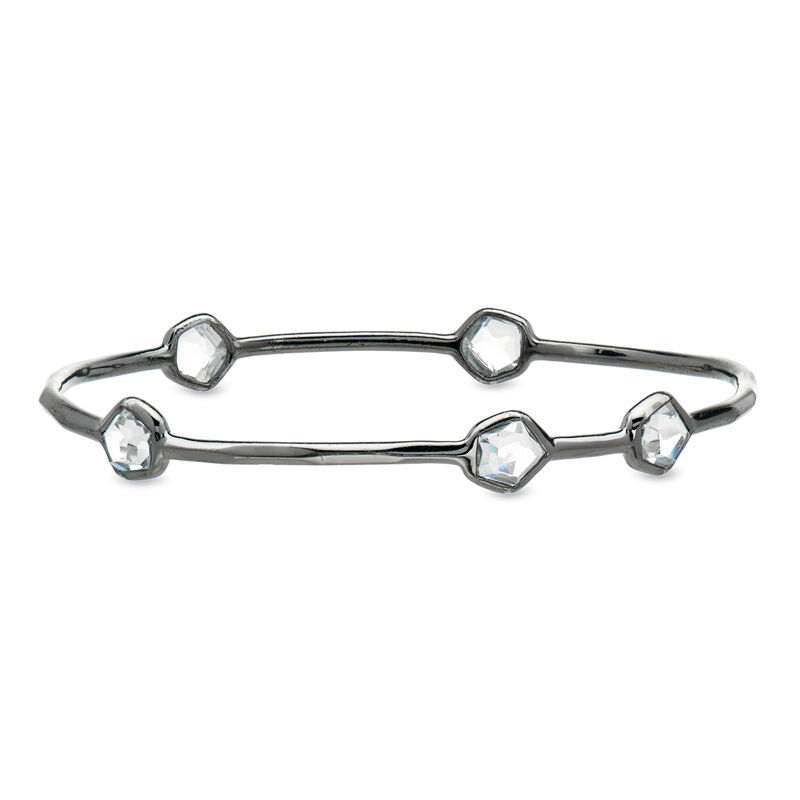 C. 2000 Vintage Ippolita 3.25 ct. t.w. Rock Crystal Station Bangle Bracelet in Sterling Silver. 8" image number 0