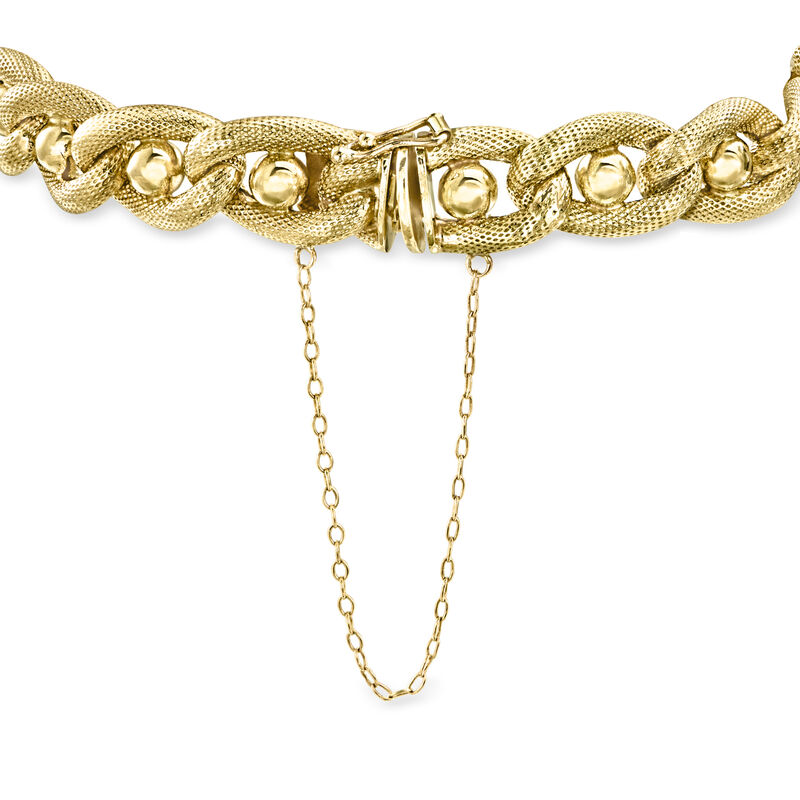C. 1980 Vintage 14kt Yellow Gold Link Bracelet. 7" image number 2