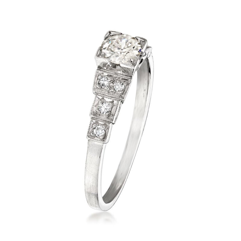 C. 1950 Vintage .42 ct. t.w. Diamond Ring in Platinum. Size 7.5 image number 2