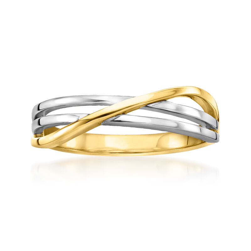 18kt Gold Vermeil and Sterling Silver Crisscross Ring. Size 6 image number 0
