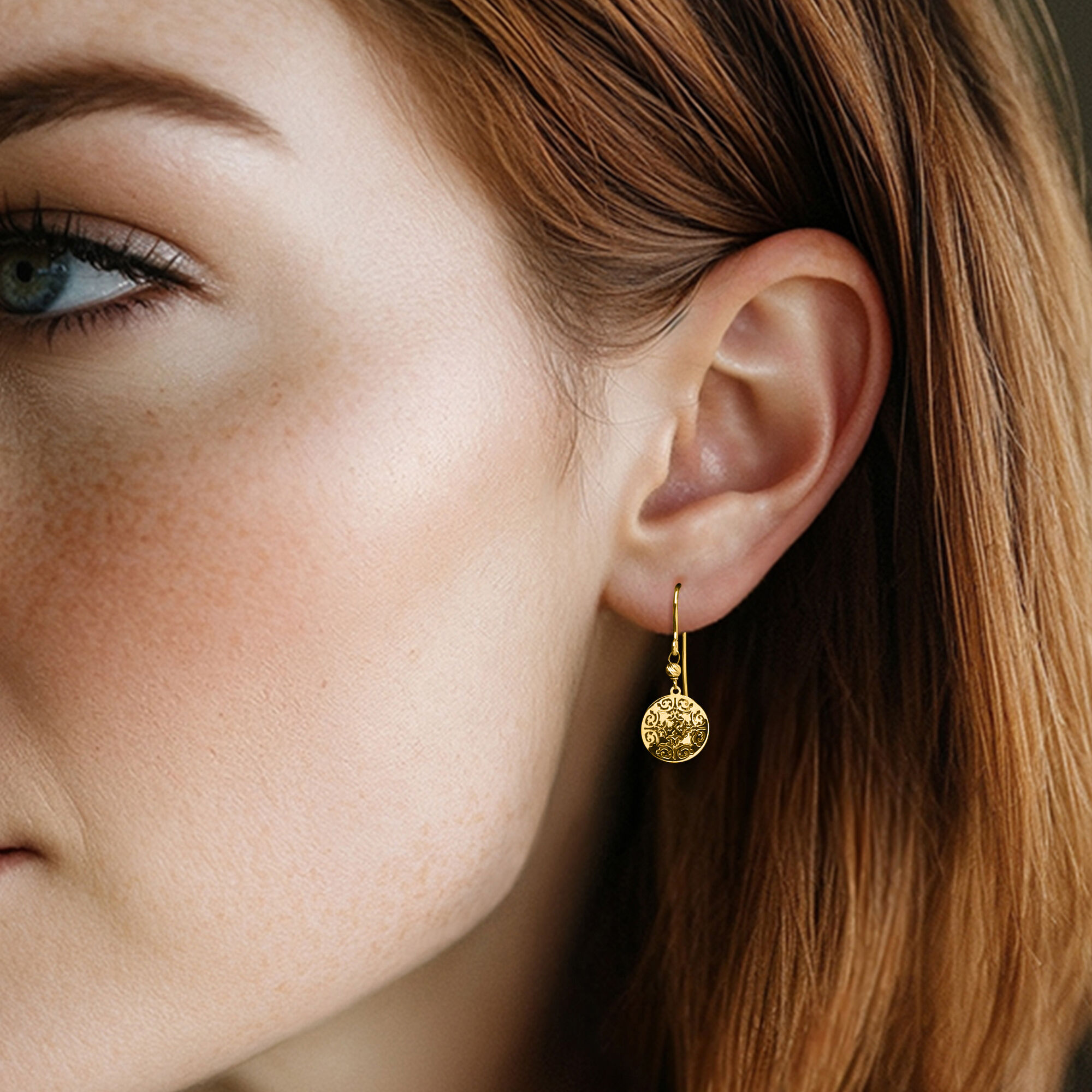 Italian 10kt Yellow Gold Damascato Ricami Drop Earrings | Ross Simons
