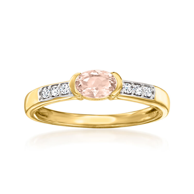 .40 Carat Morganite and .10 ct. t.w. White Zircon Ring in 18kt Gold Over Sterling image number 0