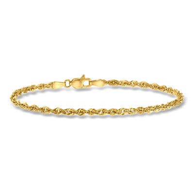 2.6mm 14kt Yellow Gold Rope-Chain Bracelet