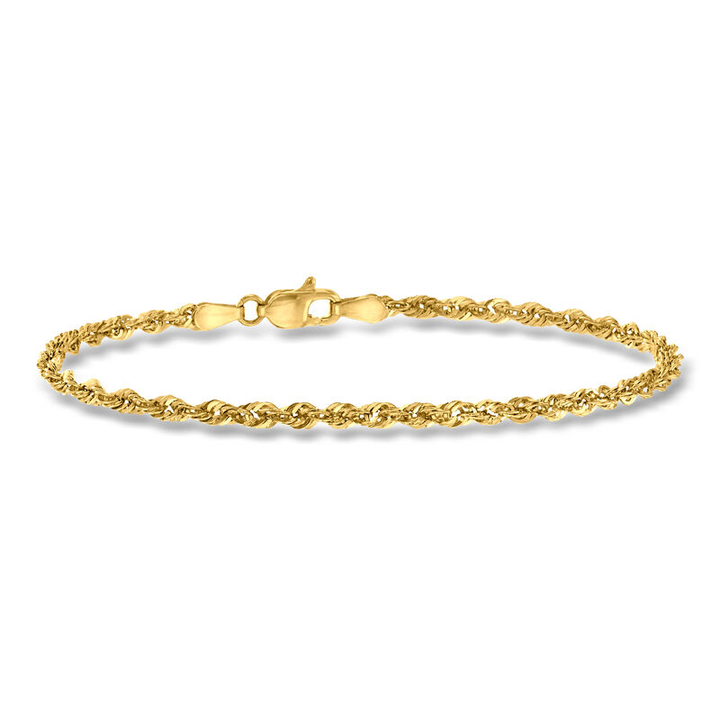 2.6mm 14kt Yellow Gold Rope-Chain Bracelet image number 0