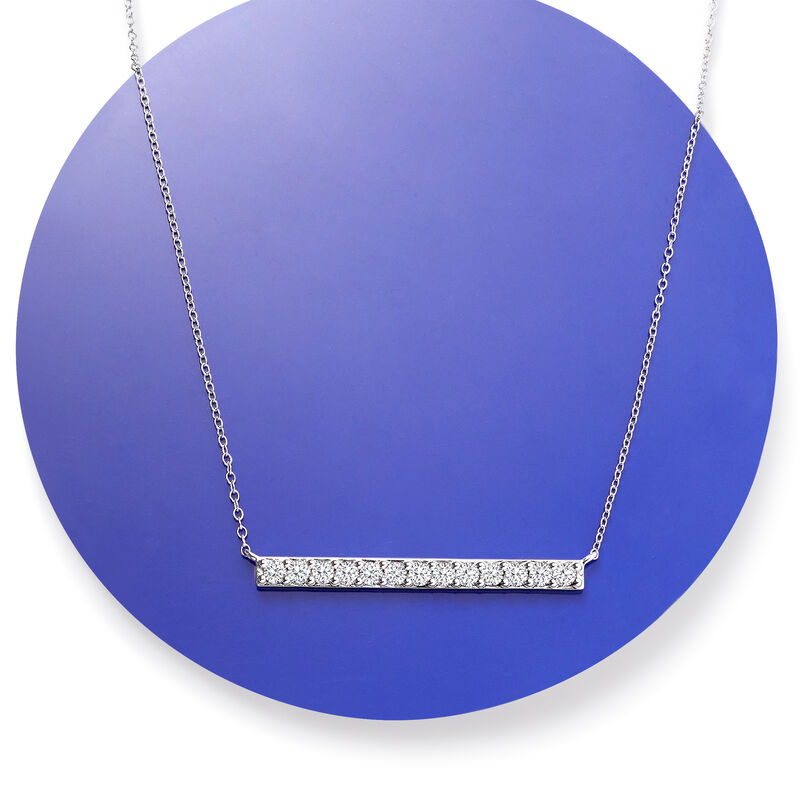 1.00 ct. t.w. Diamond Bar Necklace in 14kt White Gold image number 4