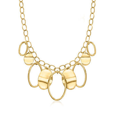 C. 2000 Vintage 14kt Yellow Gold Disc Drop Necklace