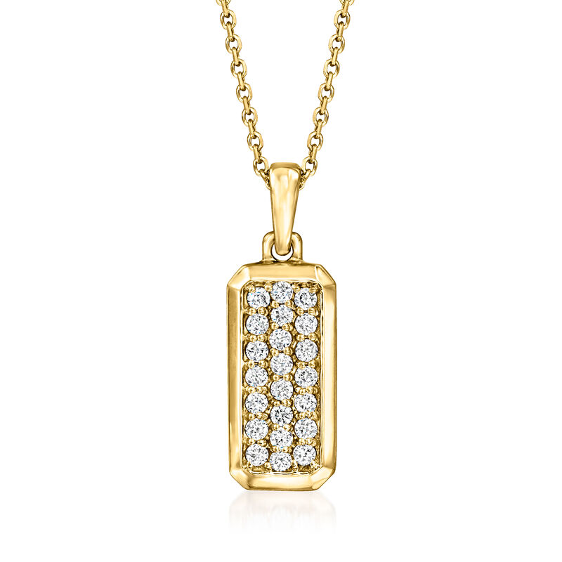 .40 ct. t.w. Diamond Bar Pendant Necklace in 14kt Yellow Gold. 16&quot; image number 1
