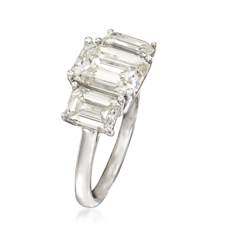 Majestic Collection 4.44 ct. t.w. Diamond Three-Stone Ring in Platinum image number 2