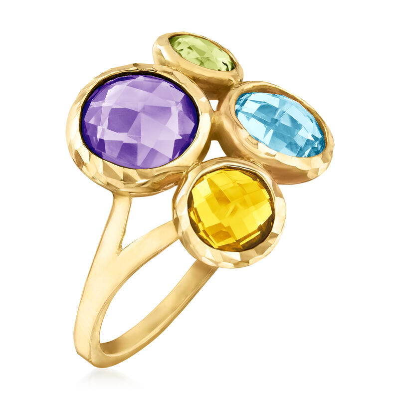 4.10 ct. t.w. Multi-Gemstone Ring in 14kt Yellow Gold image number 2