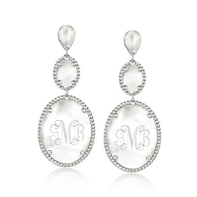 Italian Sterling Silver Personalized Disc Drop Earrings