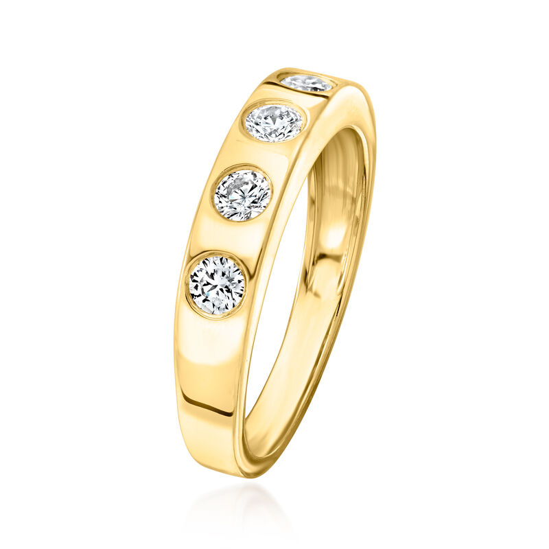 .50 ct. t.w. Lab-Grown Diamond Five-Stone Ring in 18kt Gold Over Sterling image number 2