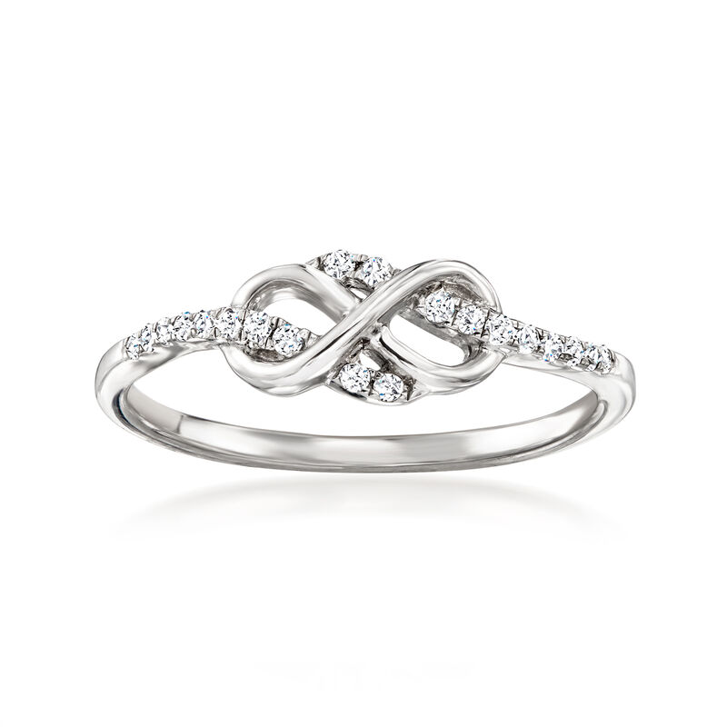 .10 ct. t.w. Diamond Infinity Loop Ring in Sterling Silver image number 0