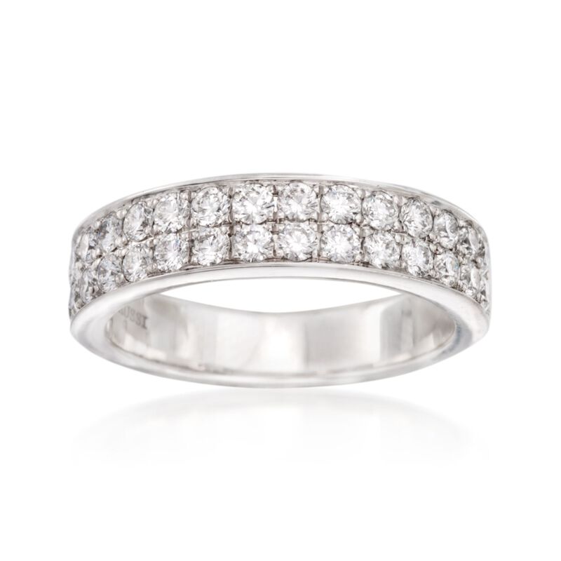 Henri Daussi Double Row .95 ct. t.w. Diamond Wedding Band in 14kt White Gold image number 0