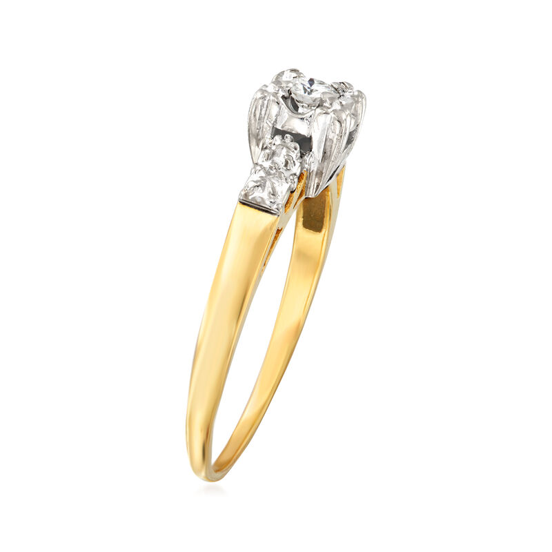 C. 1960 Vintage .15 ct. t.w. Diamond Ring in 14kt Two-Tone Gold. Size 8.5 image number 2