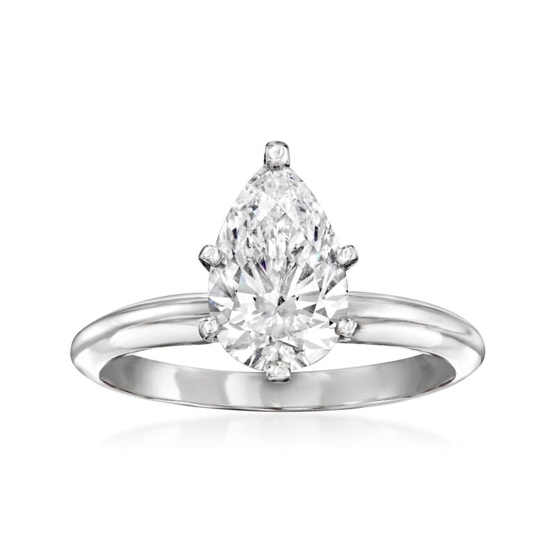 1.52 Carat Certified Diamond Solitaire Ring in 14kt White Gold. Size 6 image number 0