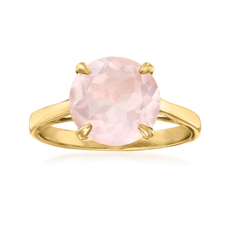 3.20 Carat Rose Quartz Ring in 14kt Yellow Gold. Size 10 image number 0