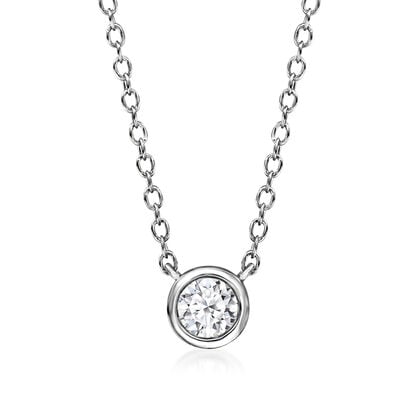 .15 Carat Bezel-Set Lab-Grown Diamond Necklace in Sterling Silver