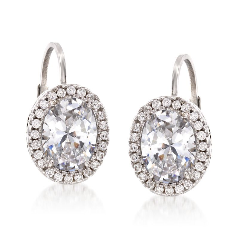 2.75 ct. t.w. CZ Drop Earrings in Sterling Silver image number 3