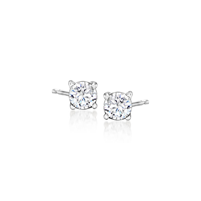 6-6.5mm Cultured Pearl and .60 ct. t.w. CZ Jewelry Set: Three Pairs of Earrings in Sterling Silver  image number 3