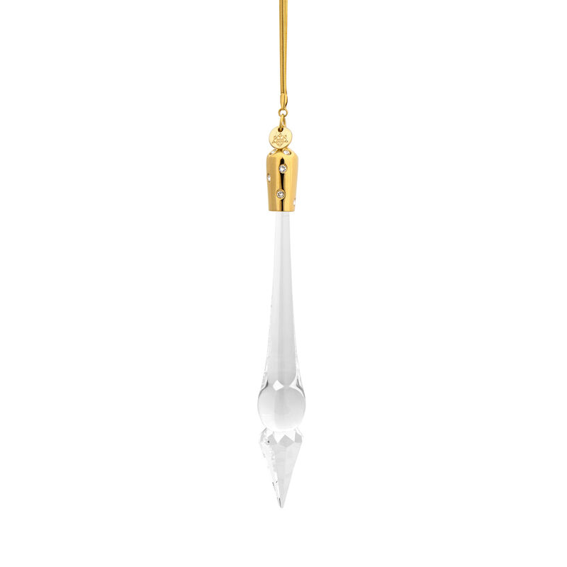 Crystamas Set of 2 Swarovski Crystal 24kt Gold-Plated Icicles  image number 2