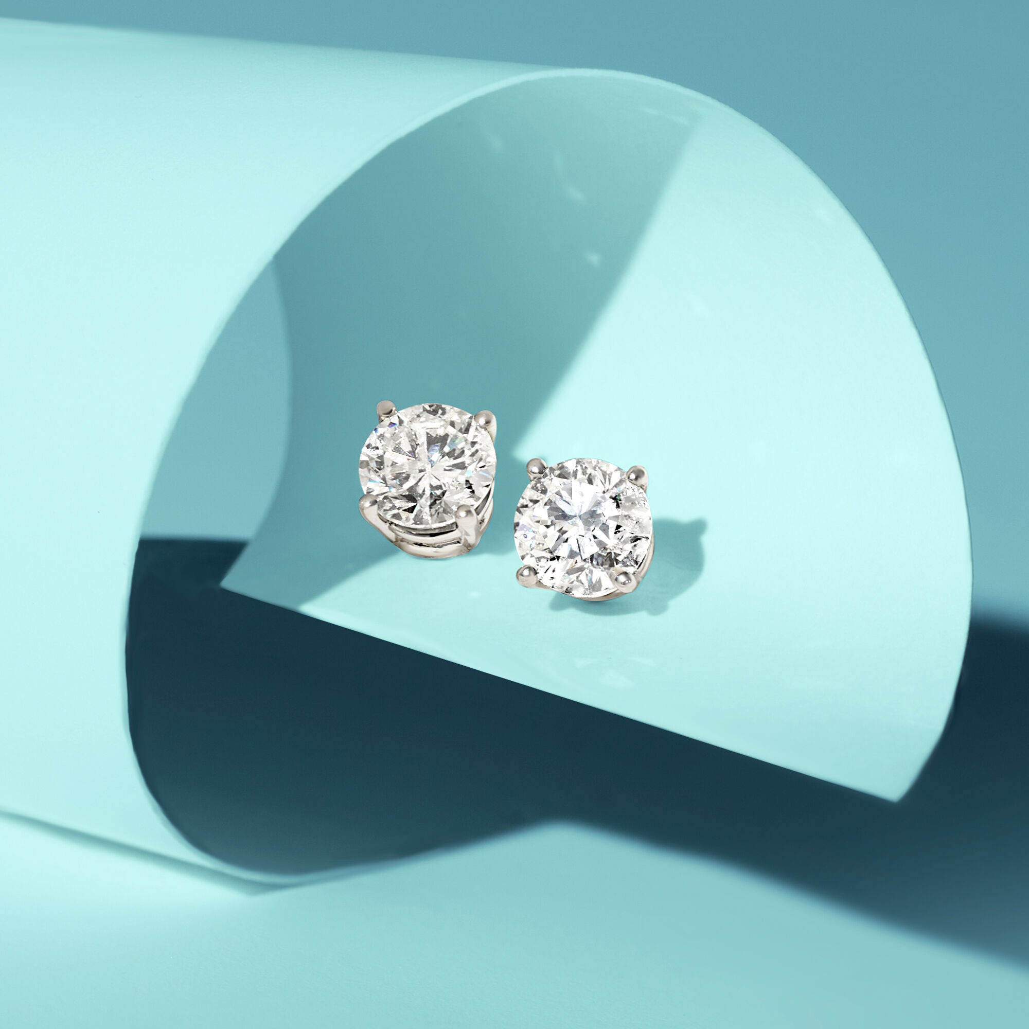 1.40 ct. t.w. Diamond Stud Earrings in Platinum