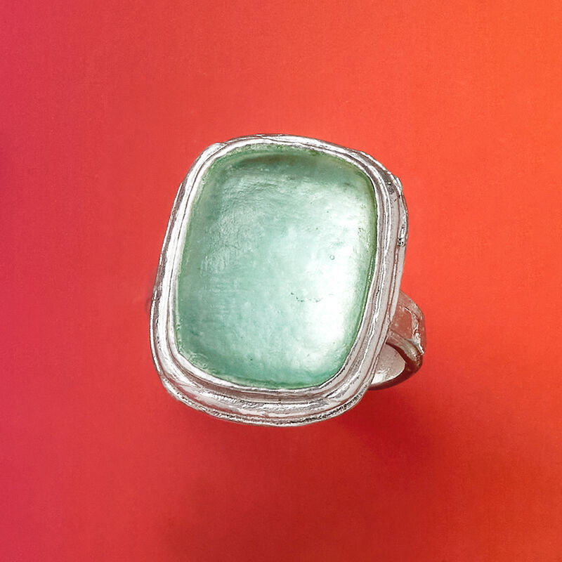 Roman Glass Ring in Sterling Silver image number 3