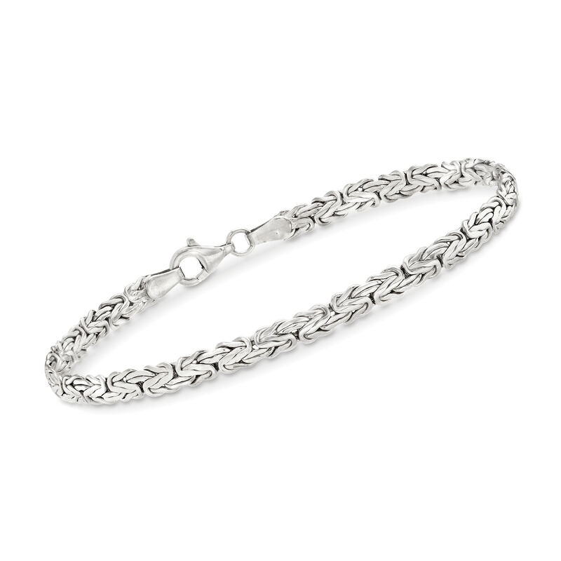 Sterling Silver Flat Byzantine Bracelet image number 0