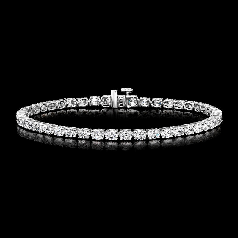 5.00 ct. t.w. Oval Lab-Grown Diamond Tennis Bracelet in 14kt White Gold. 7&quot; image number 2
