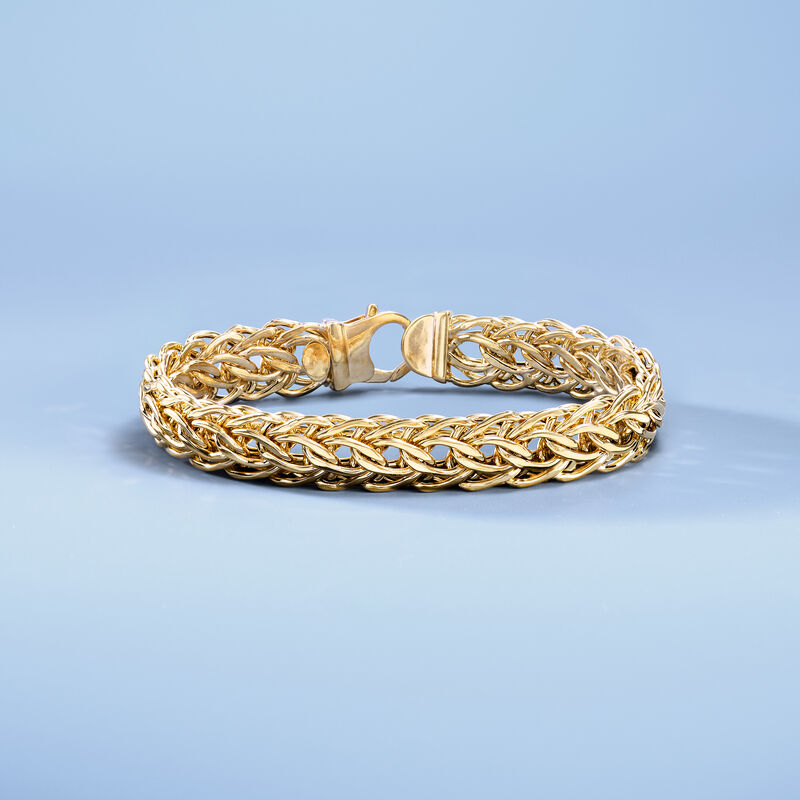 Italian 14kt Yellow Gold Cestina-Link Bracelet image number 3