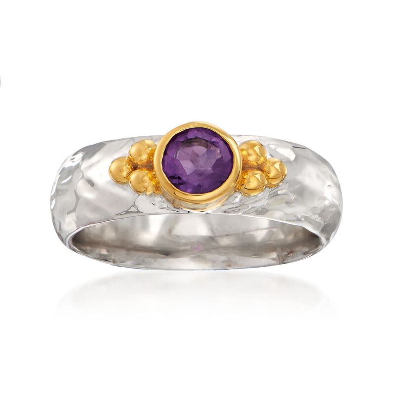 .40 Carat Amethyst Ring in Two-Tone Sterling Silver image number 0