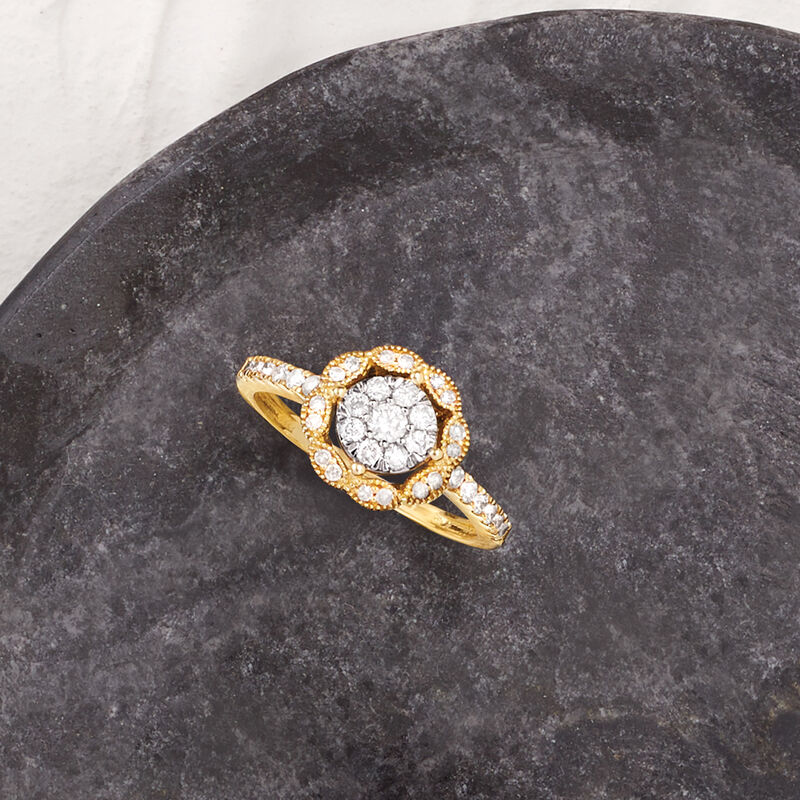 .50 ct. t.w. Diamond Cluster Ring in 14kt Yellow Gold image number 2
