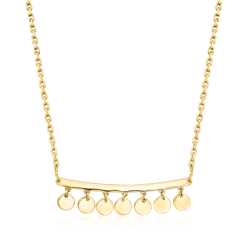 Italian 18kt Gold Vermeil Multi-Disc Bar Necklace. 16" image number 1