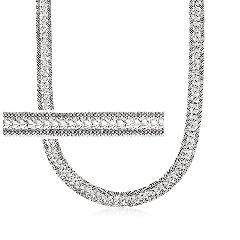 Italian Sterling Silver Heart Necklace image number 0