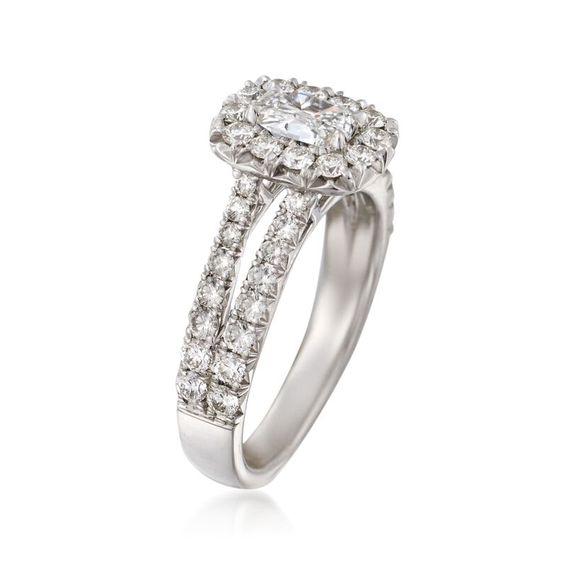 Henri Daussi 1.37 ct. t.w. Diamond Engagement Ring in 18kt White Gold image number 2