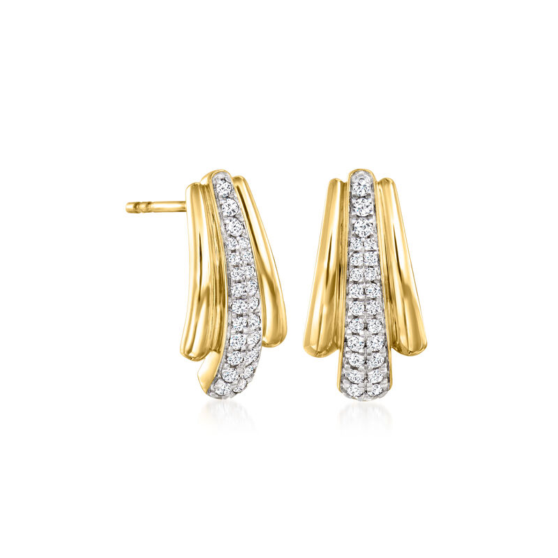 .25 ct. t.w. Diamond Fan-Shaped Earrings in 18kt Yellow Gold image number 2