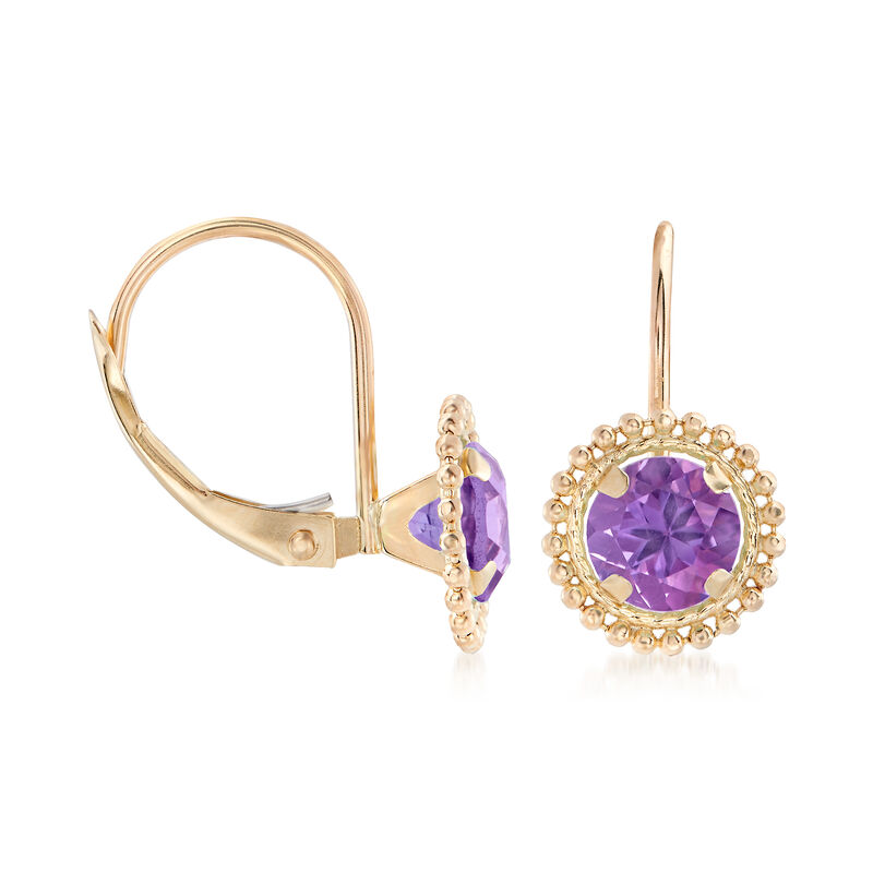 .80 ct. t.w. Amethyst Beaded Drop Earrings in 14kt Yellow Gold image number 2