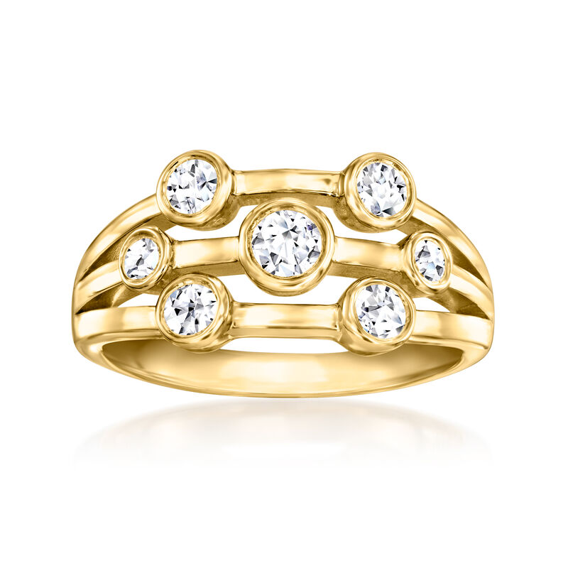 .50 ct. t.w. Bezel-Set Lab-Grown Diamond Multi-Row Ring in 18kt Gold Over Sterling image number 0