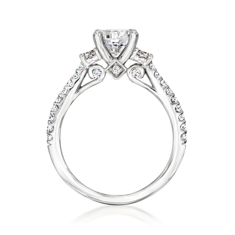Gabriel Designs .46 ct. t.w. Diamond Engagement Ring Setting in 14kt White Gold image number 3