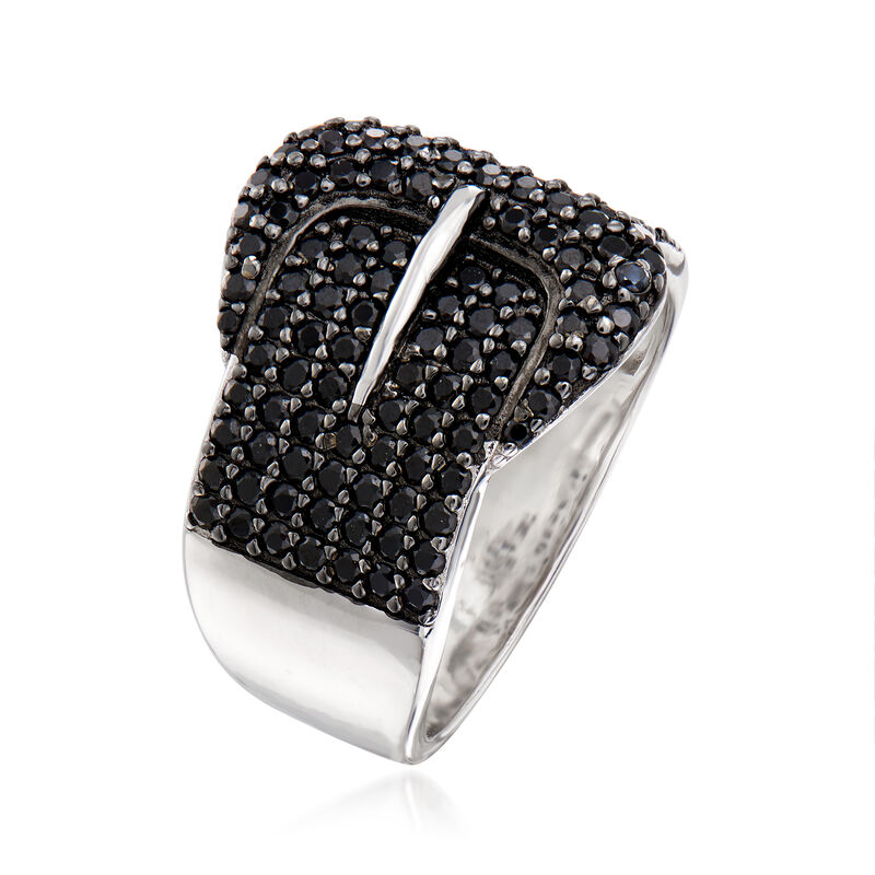 1.51 ct. t.w. Black Spinel Ring in Sterling Silver image number 2