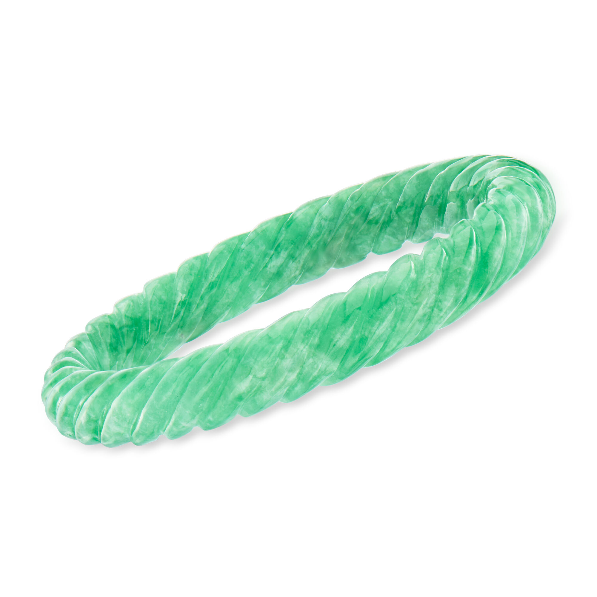Carved Jade Bangle Bracelet. 7.5