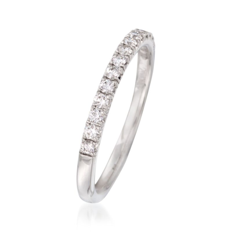 Simon G. .29 ct. t.w. Diamond Wedding Ring in 18kt White Gold. Size 8.5 image number 2