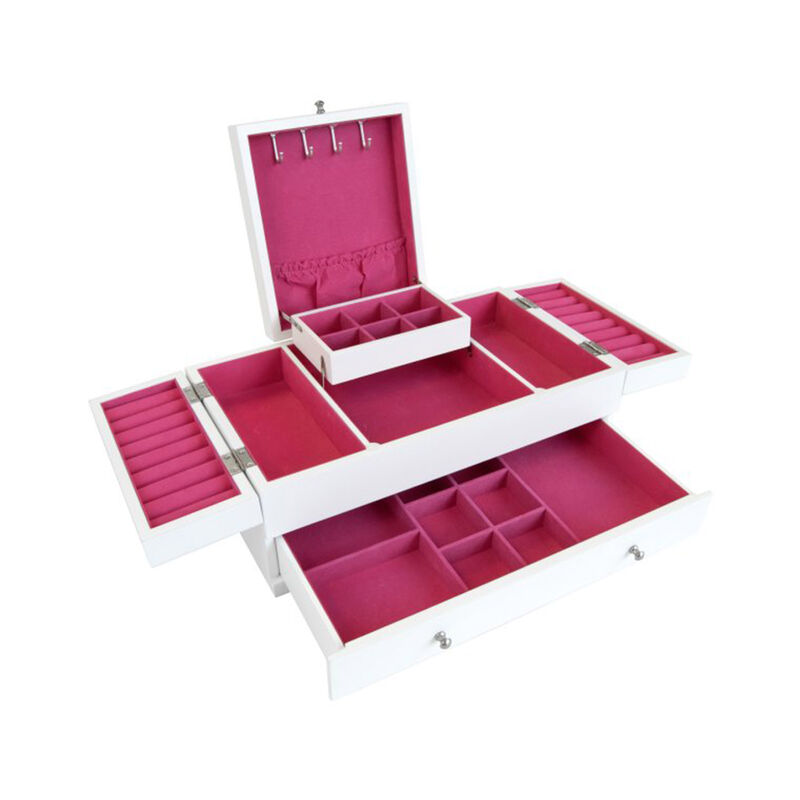 Mele & Co. &quot;Everly&quot; White-Finish Wooden Jewelry Box image number 2