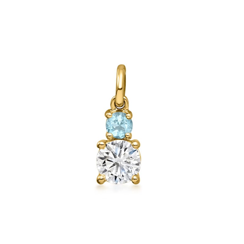 Birthstone and Lab-Grown Diamond Pendant Necklace in 10kt Yellow Gold image number 1