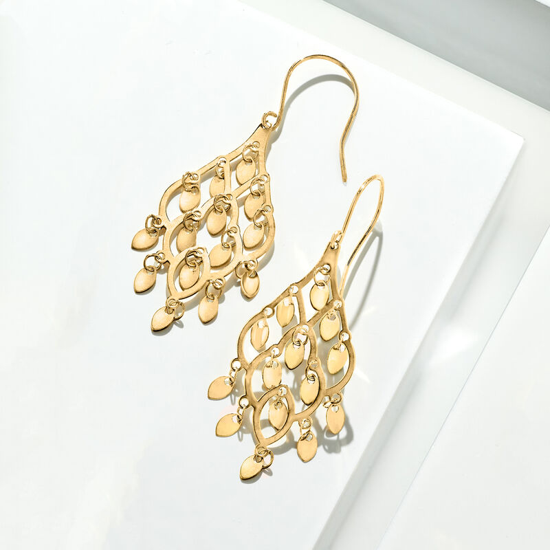 Italian 10kt Yellow Gold Chandelier Earrings image number 2